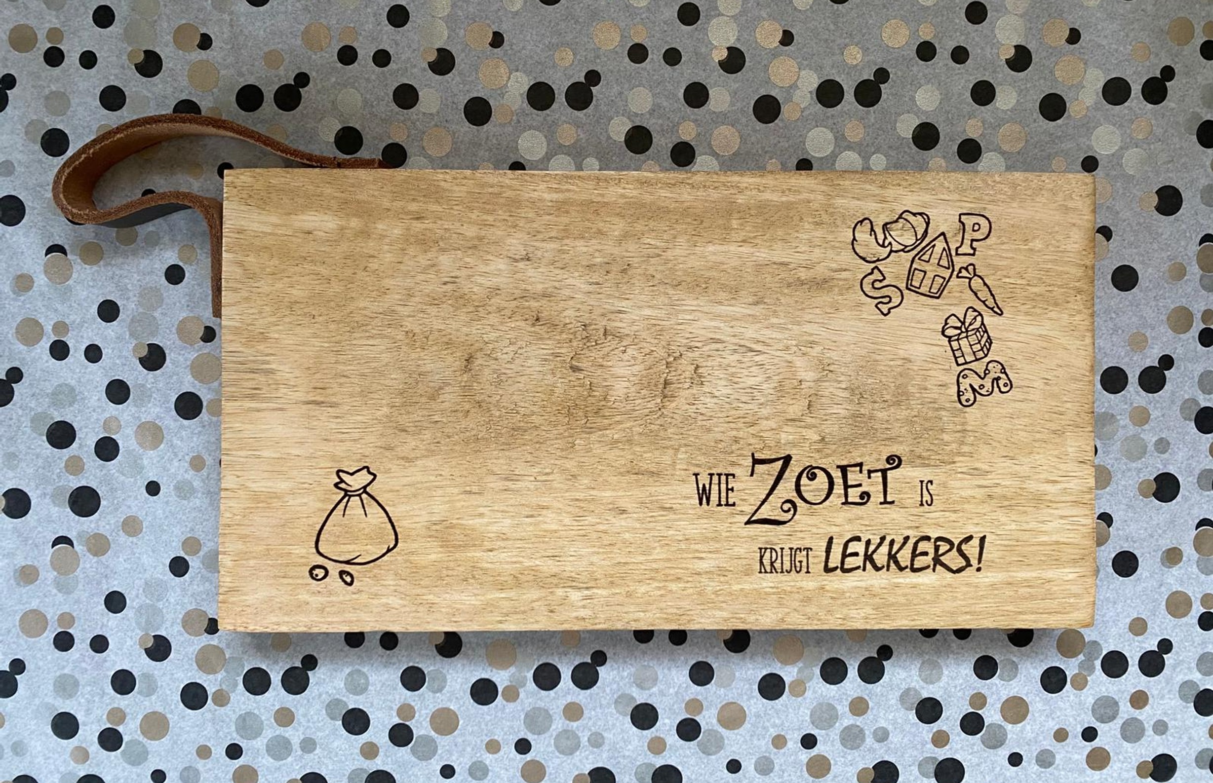 Houten borrelplank Sinterklaas